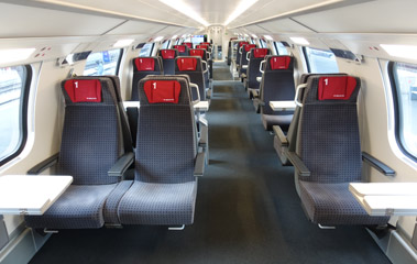 1st class seats on double-deck Swiss InterCity train