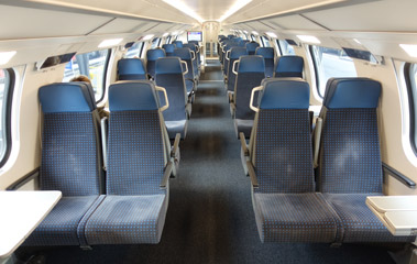 1st class seats on double-deck Swiss InterCity train