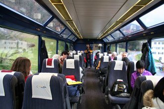 Seats on a Golden Pass train