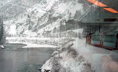 Glacier Express in the Rhine Gorge