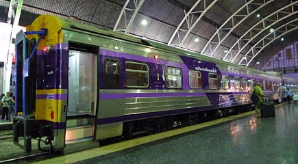 First class sleeping-car on train 1 from Bangkok to Chiang Mai