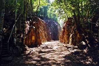 Konyu Cutting, nicknamed Hellfire Pass and now a memorial...