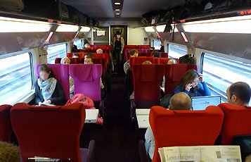 2nd class seats on a Thalys train from Paris to Amsterdam