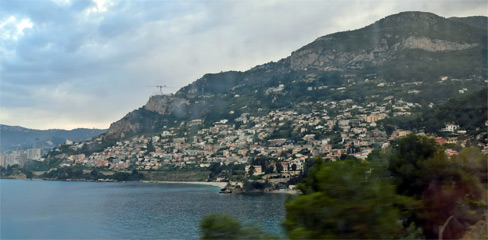 Coastline seen between Nice & Milan