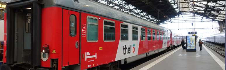 Couchette cars on the Thello train to Venice at Paris Gare de Lyon