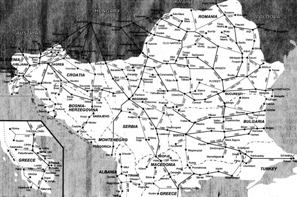 Thomas Cook European Rail Timetable - example route map