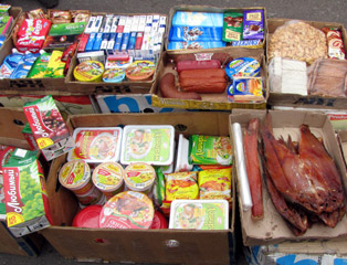 Food for sale on the platform