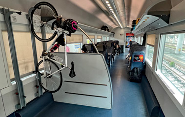 Bike compartment in car with 2+1 2nd class seats