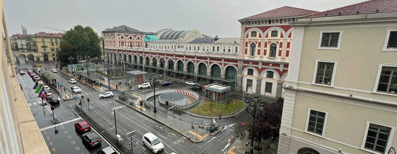 View of Turin Porta Nuova from Palace Hotel