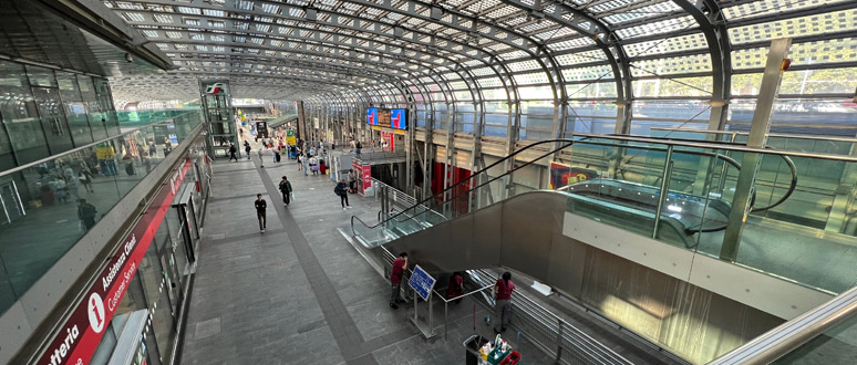 Inside Turin Porta Susa station