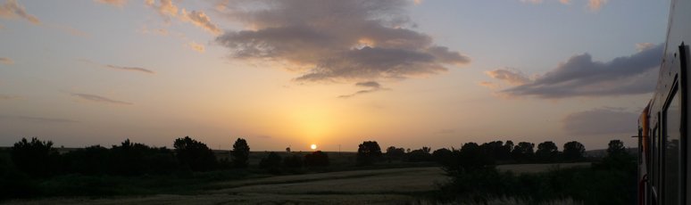 Sunrise in Turkey, approcahing Cerkezkoy