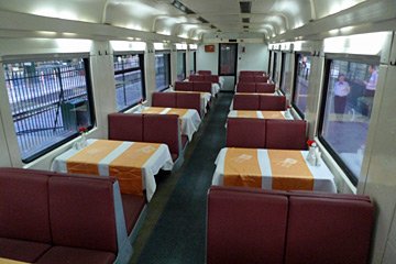 Inside a TVS2000 restaurant car