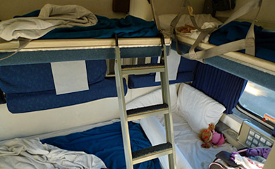 Superliner family bedroom on the California Zephyr.