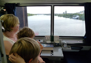 The Lake Shore Limited crosses the Hudson at Albany