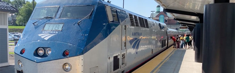 The train from New York to Toronto at Albany