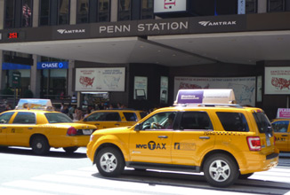 Taxis outside New York's Penn Station