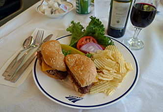 Lunch - another tasy Amtrak burger
