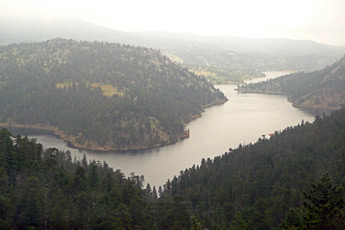 Gross Reservoir seen from the California Zephyr in the Rockies