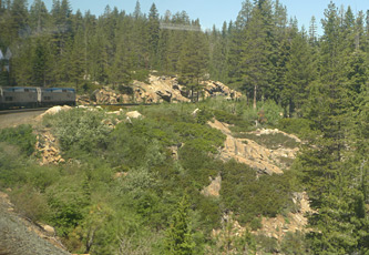 The California Zephyr climbs into the Sierra Nevada