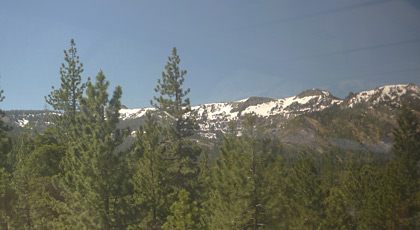 Snow-capped mountains in California