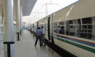 The Afrosiyob at Samarkand station.