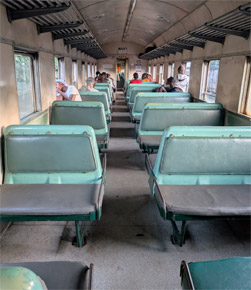 Economy class on the Bulawayo to Victoria Falls train