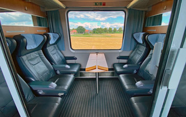 1st class compartment on the Amsterdam to Berlin InterCity train