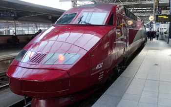 A Thalys train from Brussels to Amsterdam