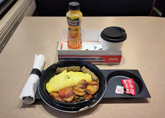 Amtrak flexible dining meal