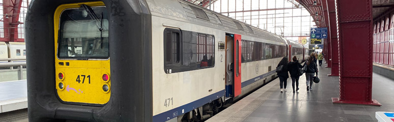 Belgian intercity train from Brussels to Bruges