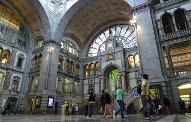 Antwerp Central station, interior of main hall