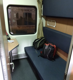 Sleeper compartment on the Tucuman to Buenos Aires train
