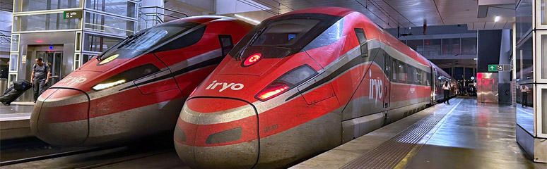 Iryo high-speed train from Madrid to Barcelona on test