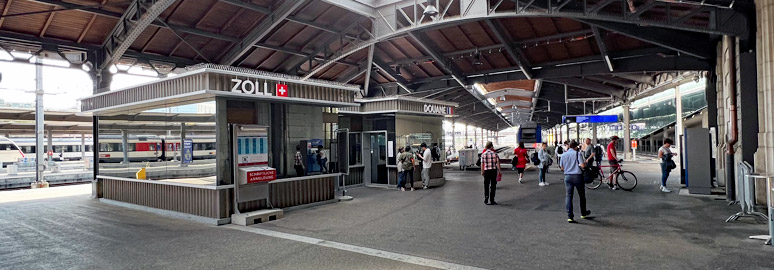 Basel SNCF platforms 31-35 border kiosks