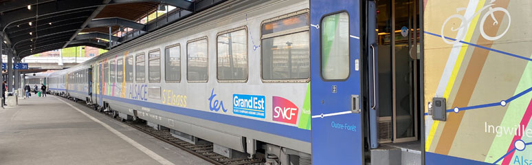 A Basel to Strasbourg train at Basel SBB