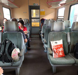 Seats on the Dimitrovgrad-Sofia train