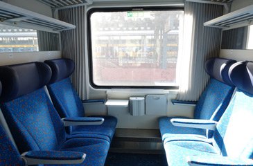 2nd class compartment on Berlin to Prague traiin