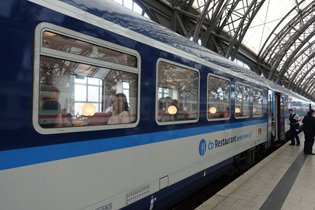 EuroCity train from Berlin to Prague