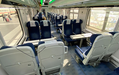 2nd class car on the Berlin to Warsaw train