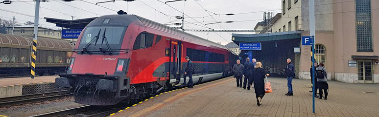 Railjet train at Bratislava