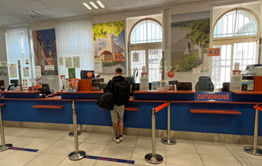 Inside Bratislava Hlavna travel centre
