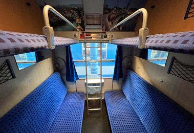 6-berth couchettes on Budapest-Berlin train