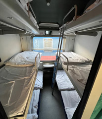 Couchettes on the Budapest to Warsaw sleeper train