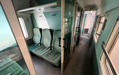 2nd class seats on the Budapest to Zagreb train Agram
