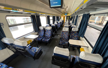 2nd class seats on the Budapest to Zagreb train Agram