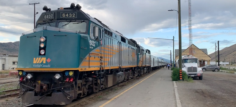 VIA Rail train 1, the Canadian, at Kamloops North