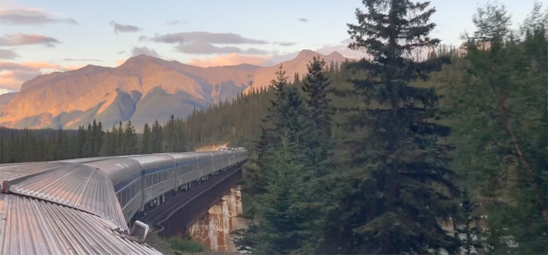 Another view from the dome as the train approaches the Rockies