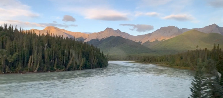 In the Rockies, along the Athabasca River