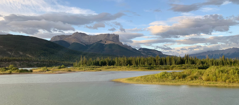 Roche Miette in Jasper National Park, seen from the train
