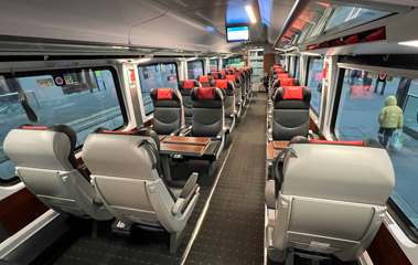 1st class seats on a Prague to Cheb Interjet train